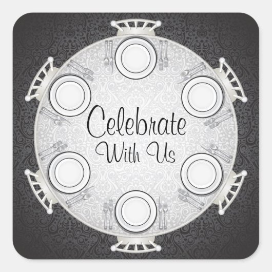 Carré Sticker d'invitation pour dîner officiel (Devant)