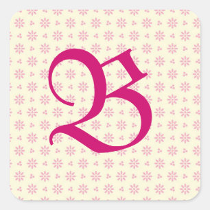 Carré Sticker d'oeillet rose monogramme