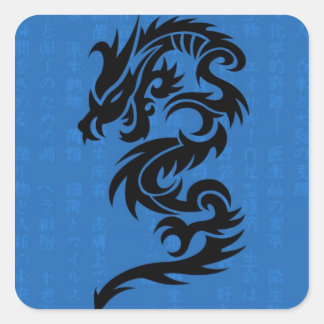Carré Sticker Dragon Bleu