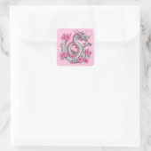 Carré Sticker Dragon Fleur (Sac)