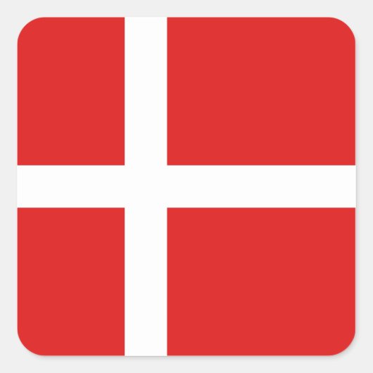 Carré Sticker Drapeau Danemark (Devant)