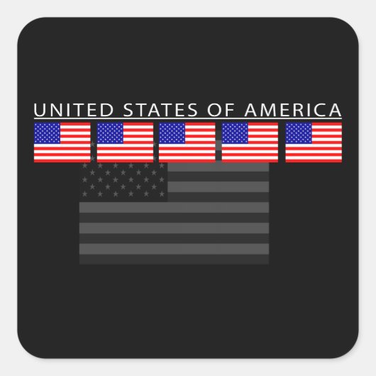 Carré Sticker Drapeau des États-Unis (Devant)