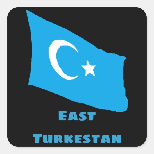 Carré Sticker Drapeau Est Turkestan (Devant)