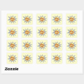 Carré Sticker Drapeau et Dala suédois (Feuille)