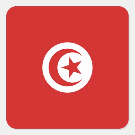 Carré Sticker Drapeau Tunisie (Devant)