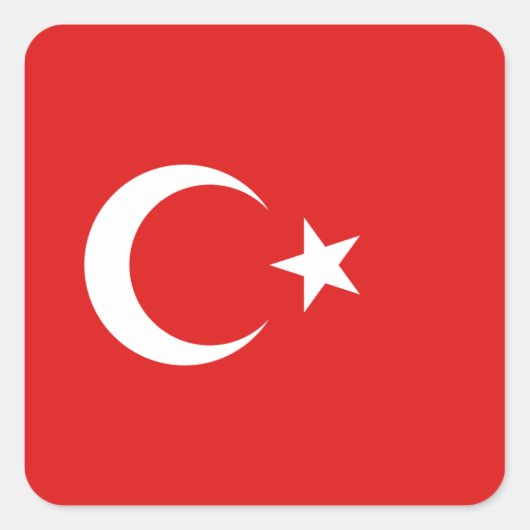 Carré Sticker Drapeau Turquie (Devant)