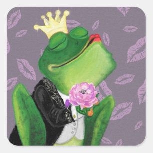 Carré Sticker drôle avec Prince de la grenouille