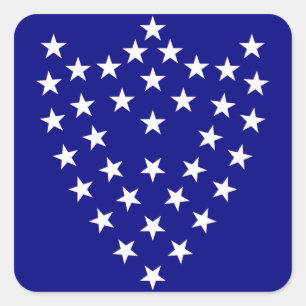 Carré Sticker du drapeau de bataille du général Sherman