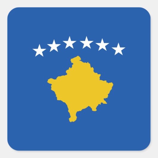 Carré Sticker du drapeau du Kosovo (Devant)