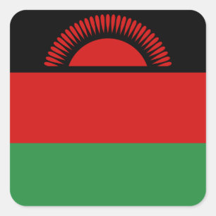 Carré Sticker du drapeau du Malawi