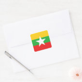 Carré Sticker du drapeau du Myanmar (Enveloppe)