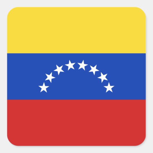 Carré Sticker du drapeau du Venezuela (Devant)