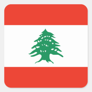 Carré Sticker du drapeau libanais