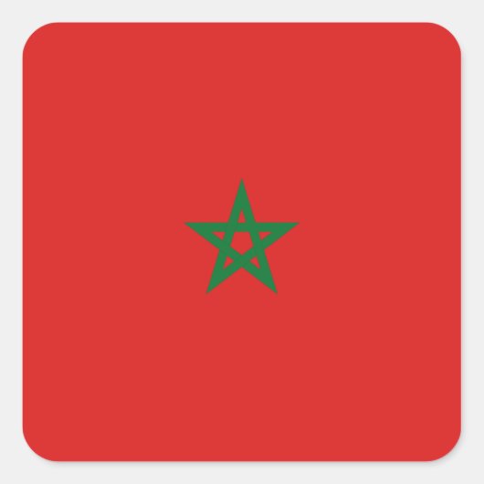 Carré Sticker du drapeau marocain (Devant)