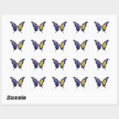 Carré Sticker du drapeau papillon de Bosnie-Herzégovine (Feuille)