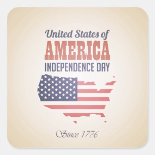 Carré Sticker du Jour de l'Indépendance des États-Unis d