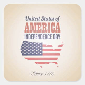 Carré Sticker du Jour de l'Indépendance des États-Unis d