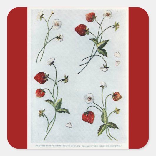 Carré Sticker Edwardian Strawberries (Devant)