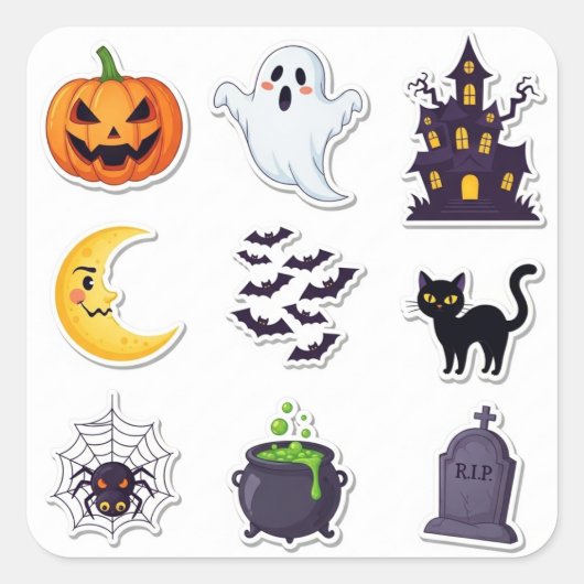 Carré Sticker Éffrayant Halloween 2025 (Devant)