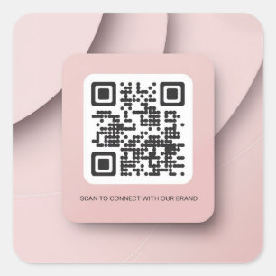 Carré Sticker élégant de code QR rose pour les entrepris