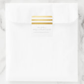 Carré Sticker élégant pour bandes d'huile blanc et or (Sac)