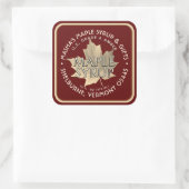 Carré Sticker élégant pour sirop d'érable à feuille d'or (Sac)