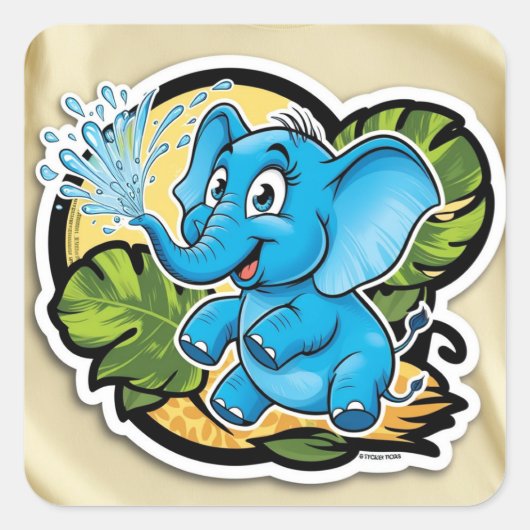 Carré Sticker éléphant joueur (Devant)