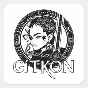 Carré Sticker Elf GitKon : La Bourse de Code