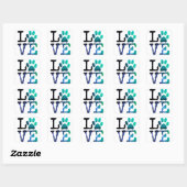 Carré Sticker Empreinte de patte de chien (Feuille)