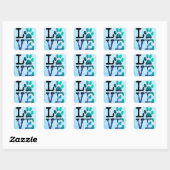 Carré Sticker Empreinte de patte de chien (Feuille)