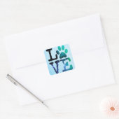 Carré Sticker Empreinte de patte de chien (Enveloppe)