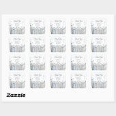 Carré Sticker en Baby shower Floral Bleu (Feuille)