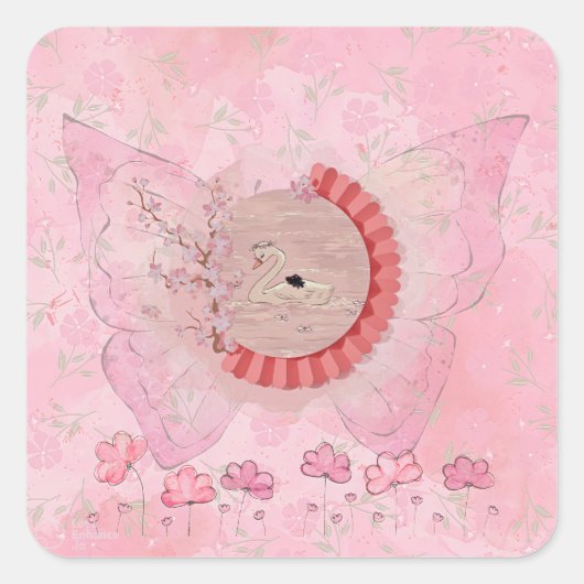 Carré Sticker en cygne (Devant)