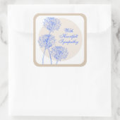 Carré Sticker en Fleurs Bleues et Cercles Tan (Sac)