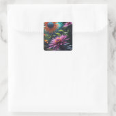 Carré Sticker en fleurs cosmiques (Sac)