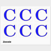 Carré Sticker en lettre bleue C (Feuille)