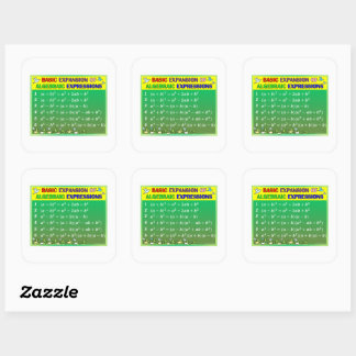 Carré Sticker en mathématiques algèbre - Forêt verte