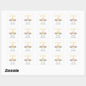 Carré Sticker en Merci monochrome aquarelle (Feuille)
