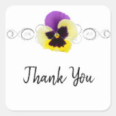 Carré Sticker en Merci Pansy Jaune et Violet (Devant)