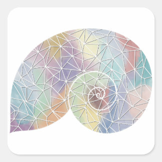 Carré Sticker en mosaïque de papier Nautilus Shell