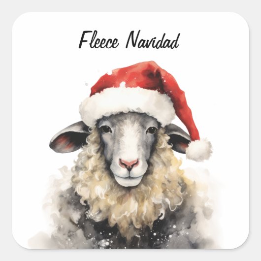 Carré Sticker en mouton de Noël Fleece Navidad (Devant)