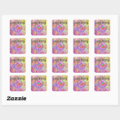 Carré Sticker en or Lucky Long Beach (Feuille)