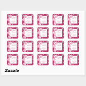 Carré Sticker en ornements de Noël rose (Feuille)