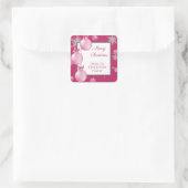 Carré Sticker en ornements de Noël rose (Sac)