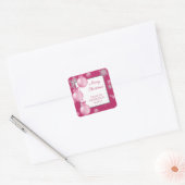 Carré Sticker en ornements de Noël rose (Enveloppe)