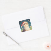 Carré Sticker en Otter de Noël mignon avec Santa Hat (Enveloppe)