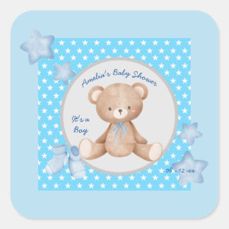 Carré Sticker en peluche bleu