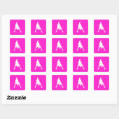 Carré Sticker en silhouette en bille rose (Feuille)