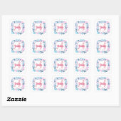 Carré Sticker en silhouette Pastel rose personnalisé (Feuille)