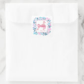 Carré Sticker en silhouette Pastel rose personnalisé (Sac)